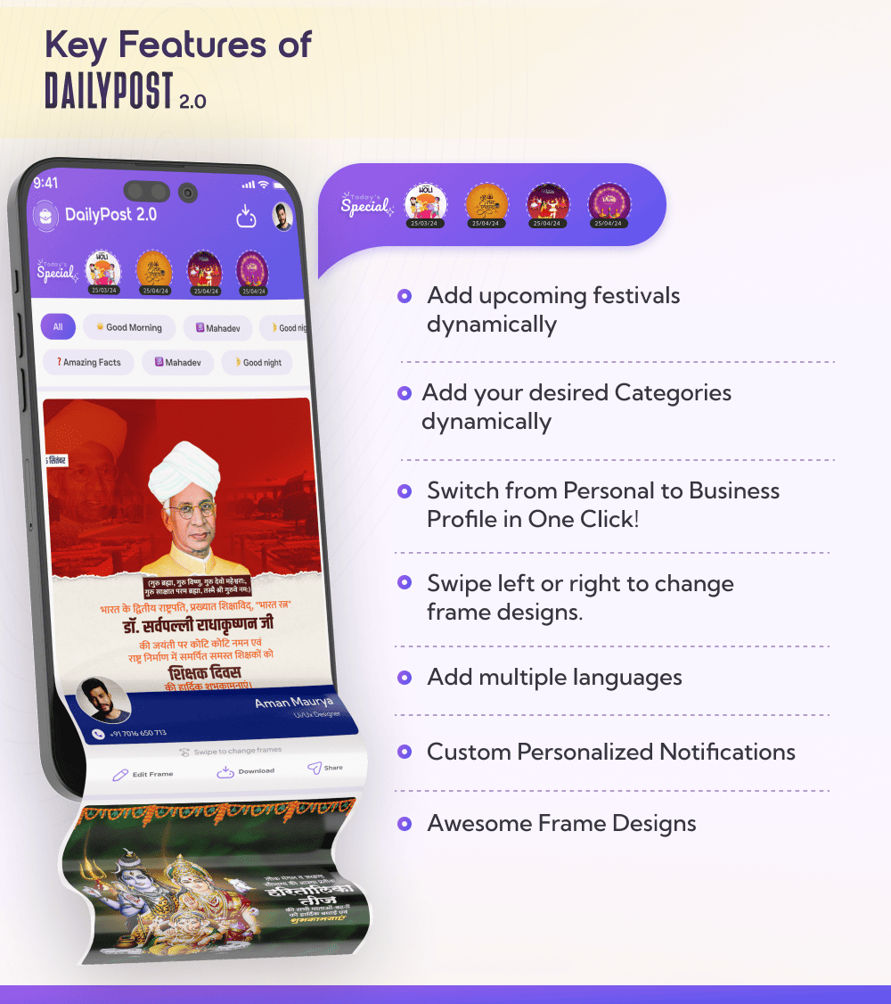 DailyPost 2.O: Poster Maker, Festival & Business, Crafto App Clon